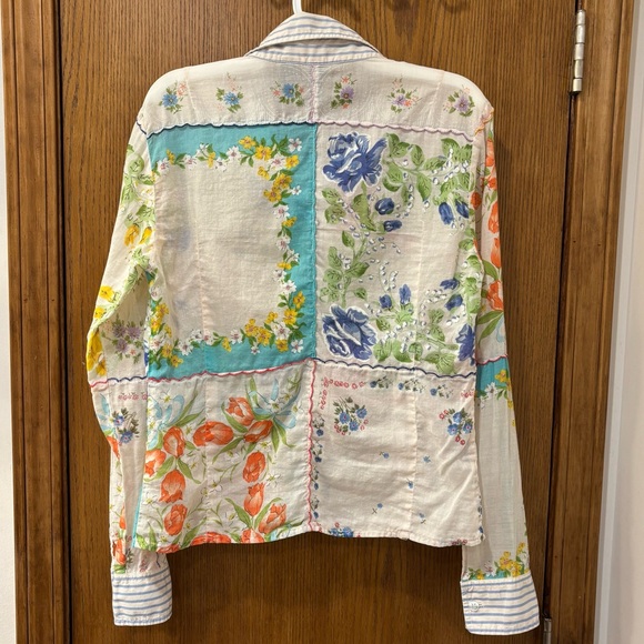 Vintage Laundry by Shelli Segal floral patchwork top, medium - Picture 3 of 11